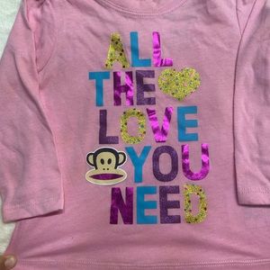 Small Paul long sleeve pink t-shirt with back snaps